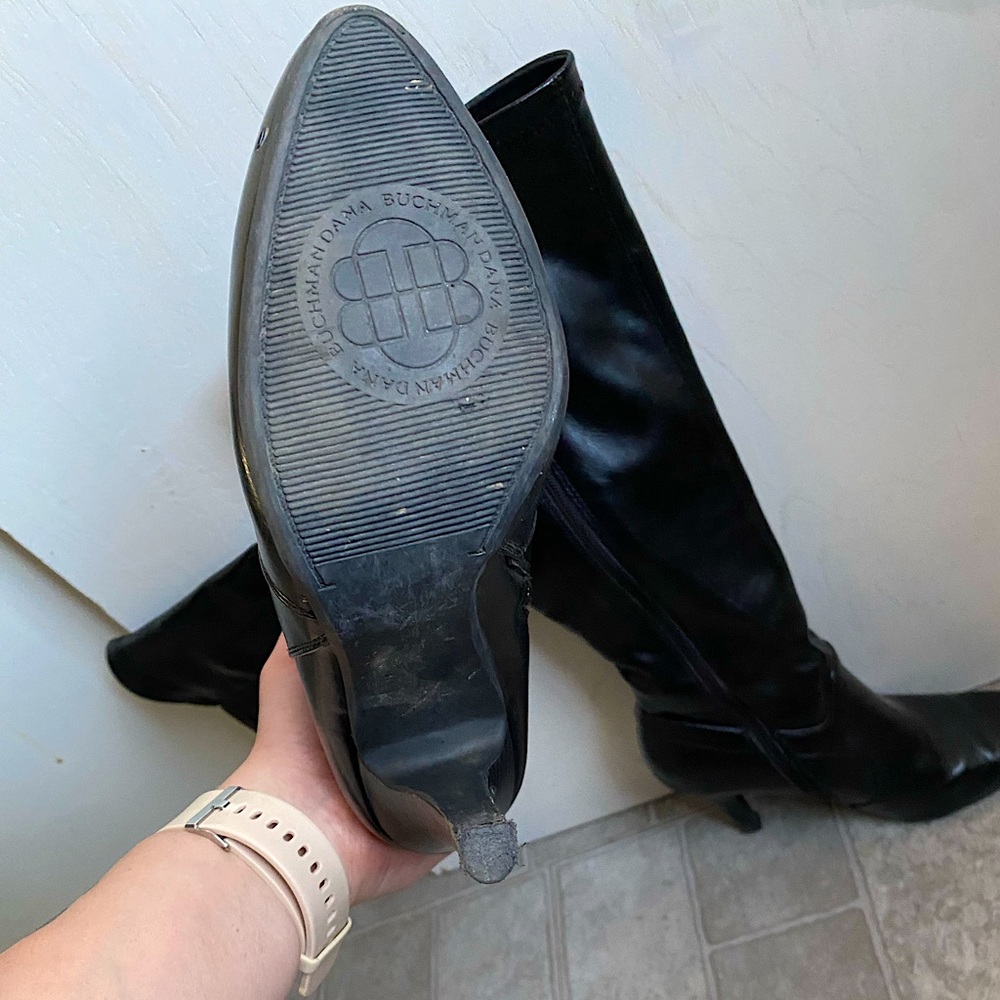 Tall black heel boots